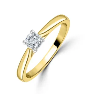 0.30ct Round Brilliant Cut Diamond Solitaire 18ct Yellow Gold Ring