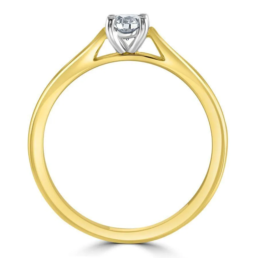 0.30ct Round Brilliant Cut Diamond Solitaire 18ct Yellow Gold Ring