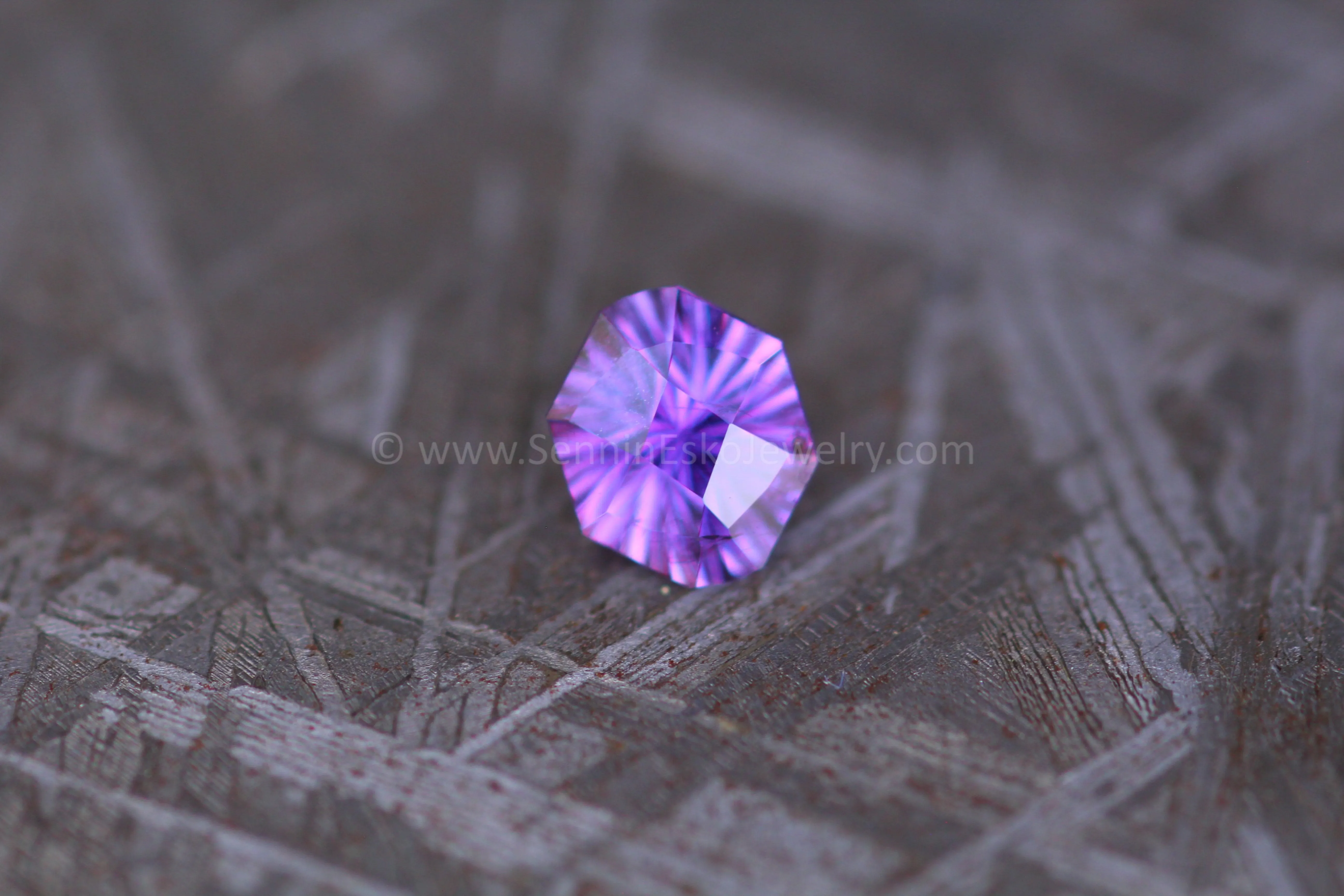 0.51 Carat Electric Purple Sapphire Novelty Octagon - 5.1x4.2mm, Fantasy Cut