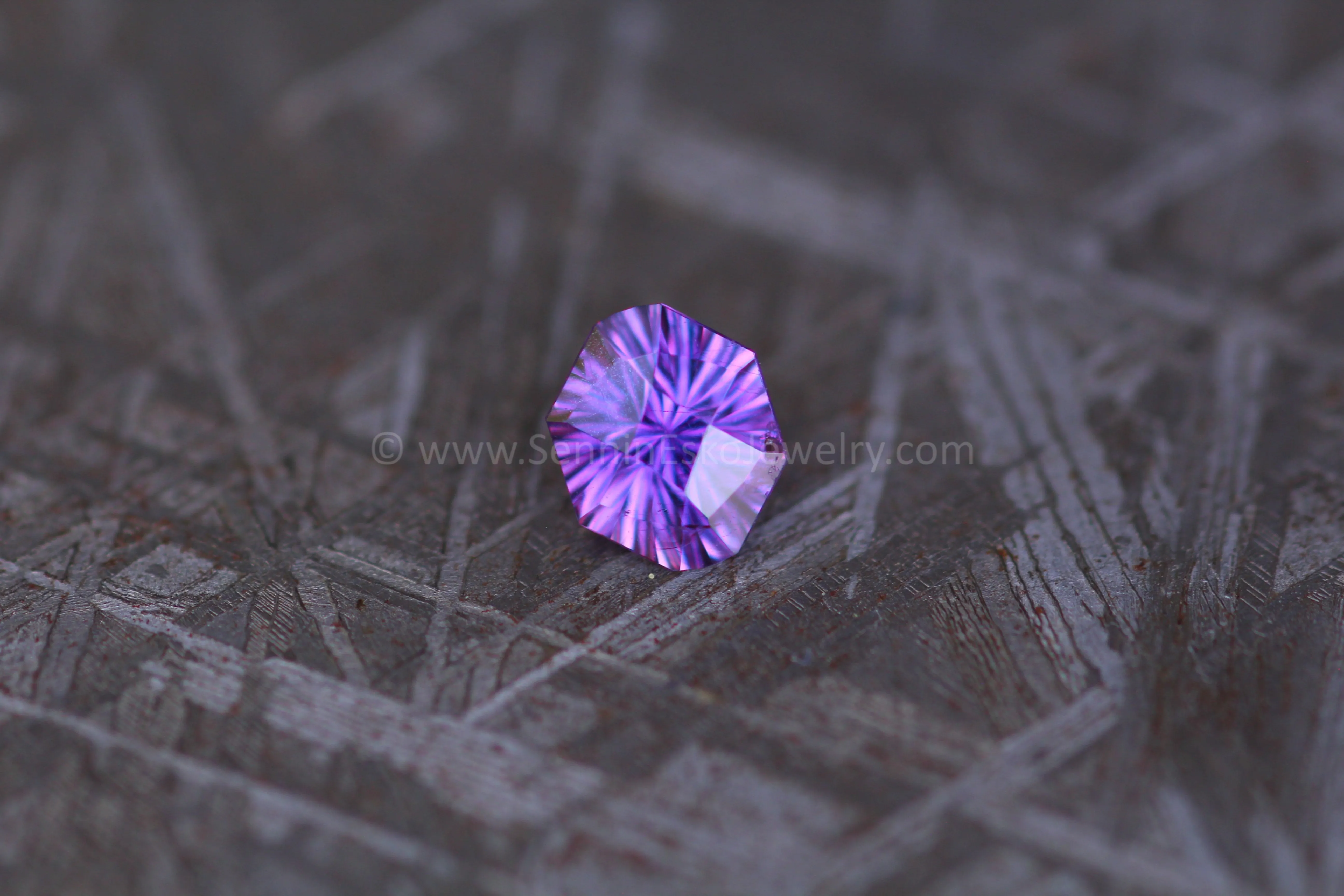 0.51 Carat Electric Purple Sapphire Novelty Octagon - 5.1x4.2mm, Fantasy Cut