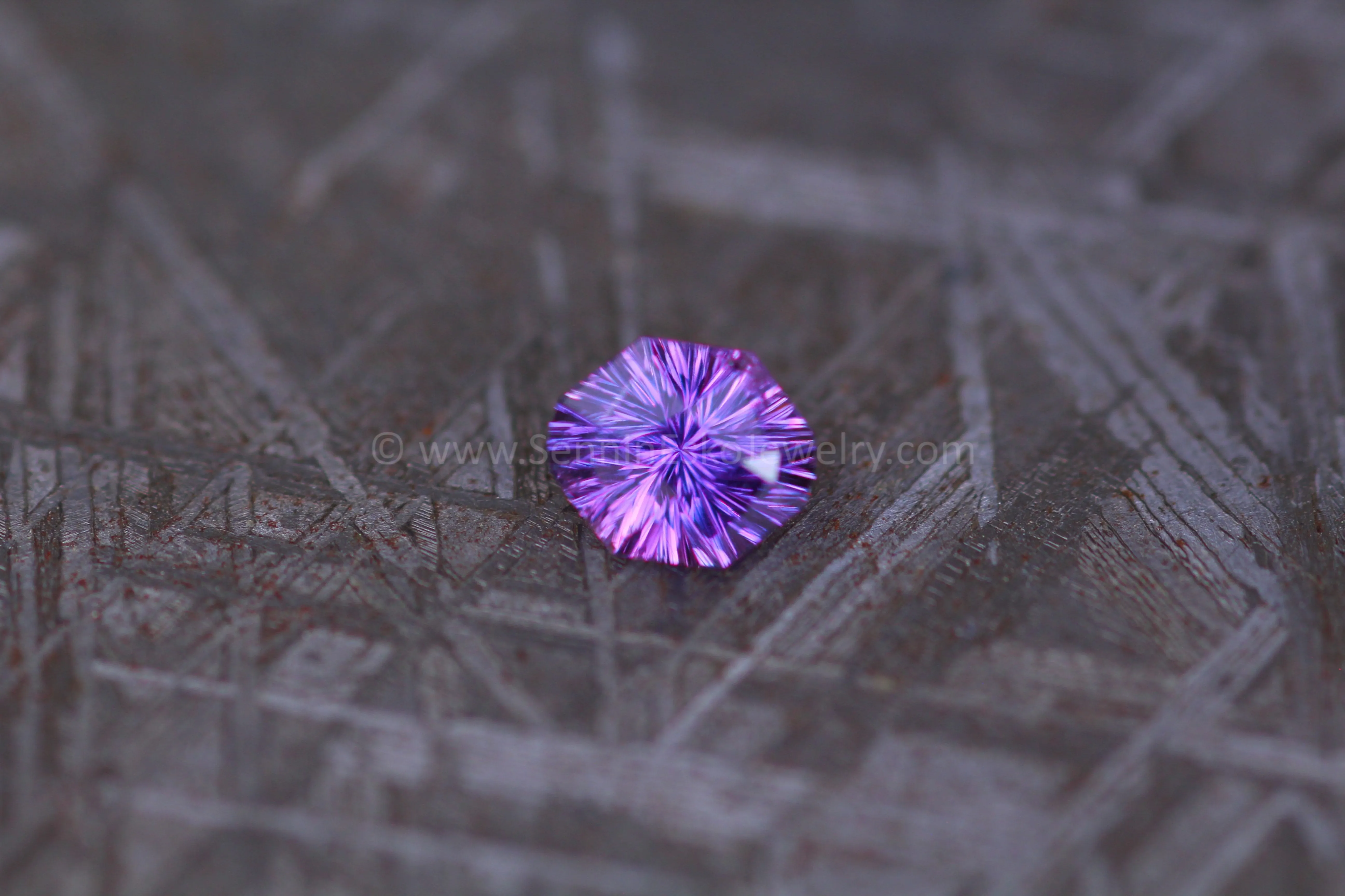 0.51 Carat Electric Purple Sapphire Novelty Octagon - 5.1x4.2mm, Fantasy Cut