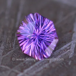 0.51 Carat Electric Purple Sapphire Novelty Octagon - 5.1x4.2mm, Fantasy Cut