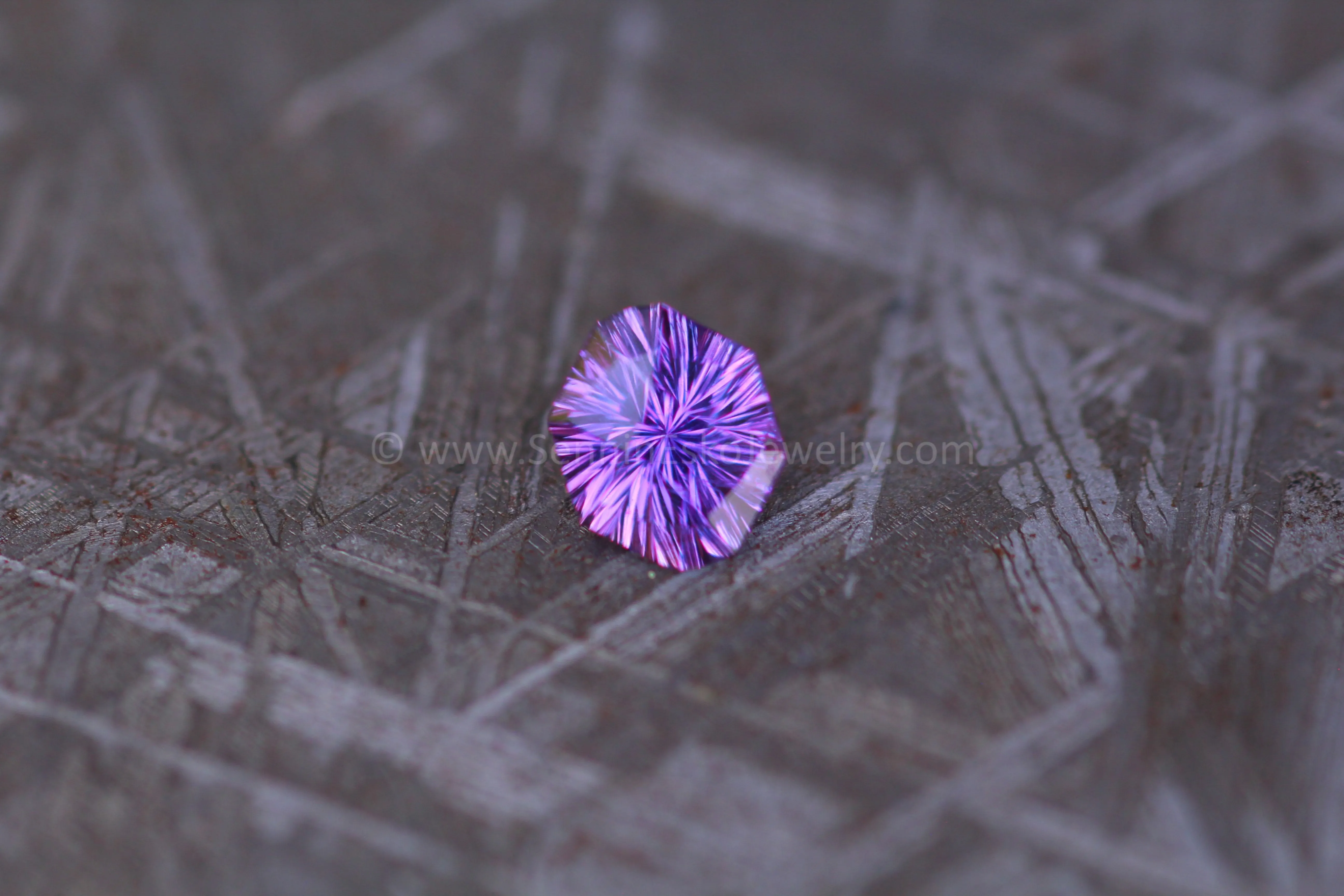 0.51 Carat Electric Purple Sapphire Novelty Octagon - 5.1x4.2mm, Fantasy Cut