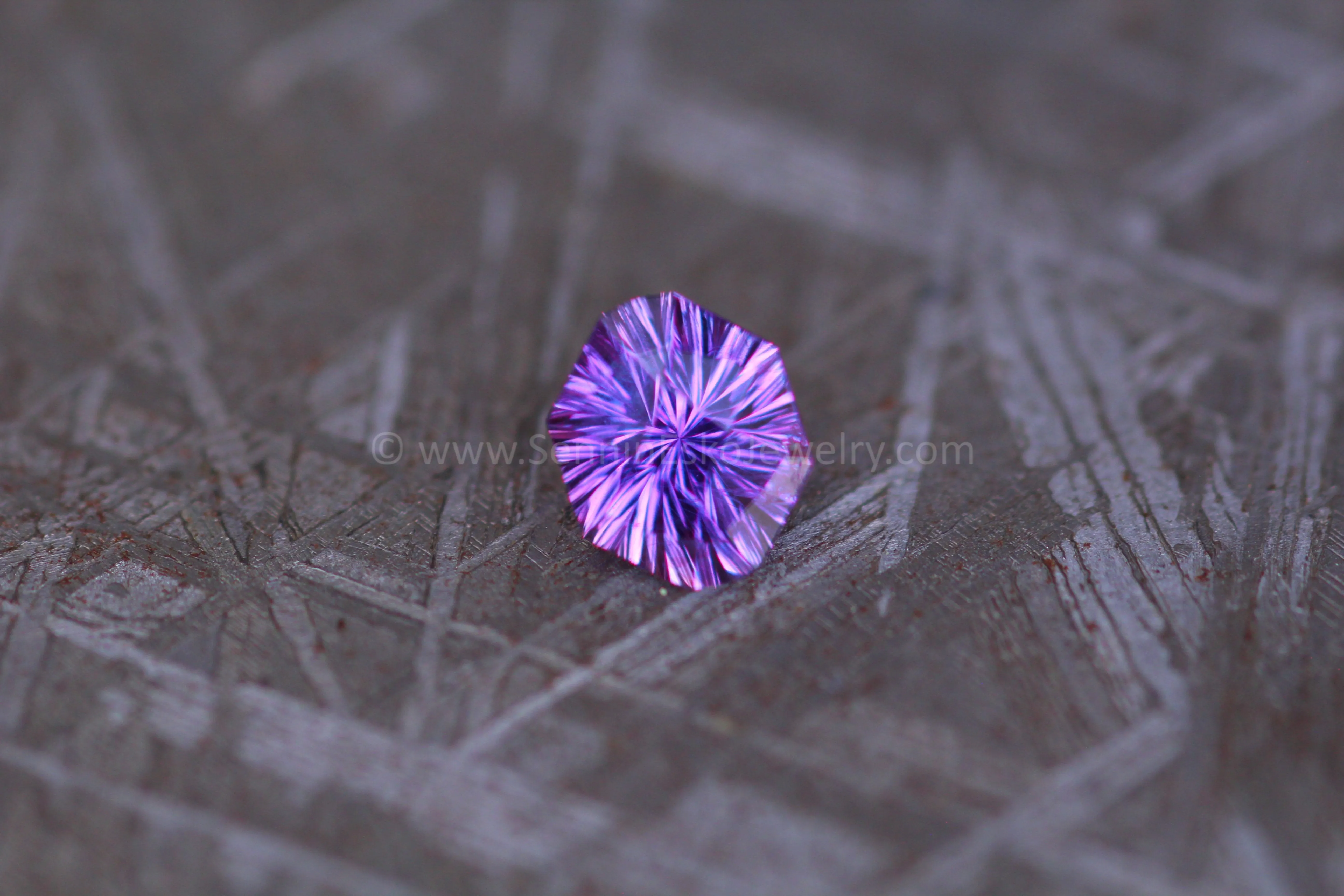 0.51 Carat Electric Purple Sapphire Novelty Octagon - 5.1x4.2mm, Fantasy Cut