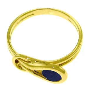 0.65 Carat 14K Solid Yellow Gold Right Timing Sapphire Ring