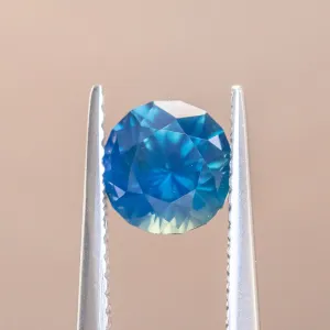 1.29CT ROUND GOMBE NIGERIAN SAPPHIRE, DEEP TEAL BLUE, 6.45X4.26MM