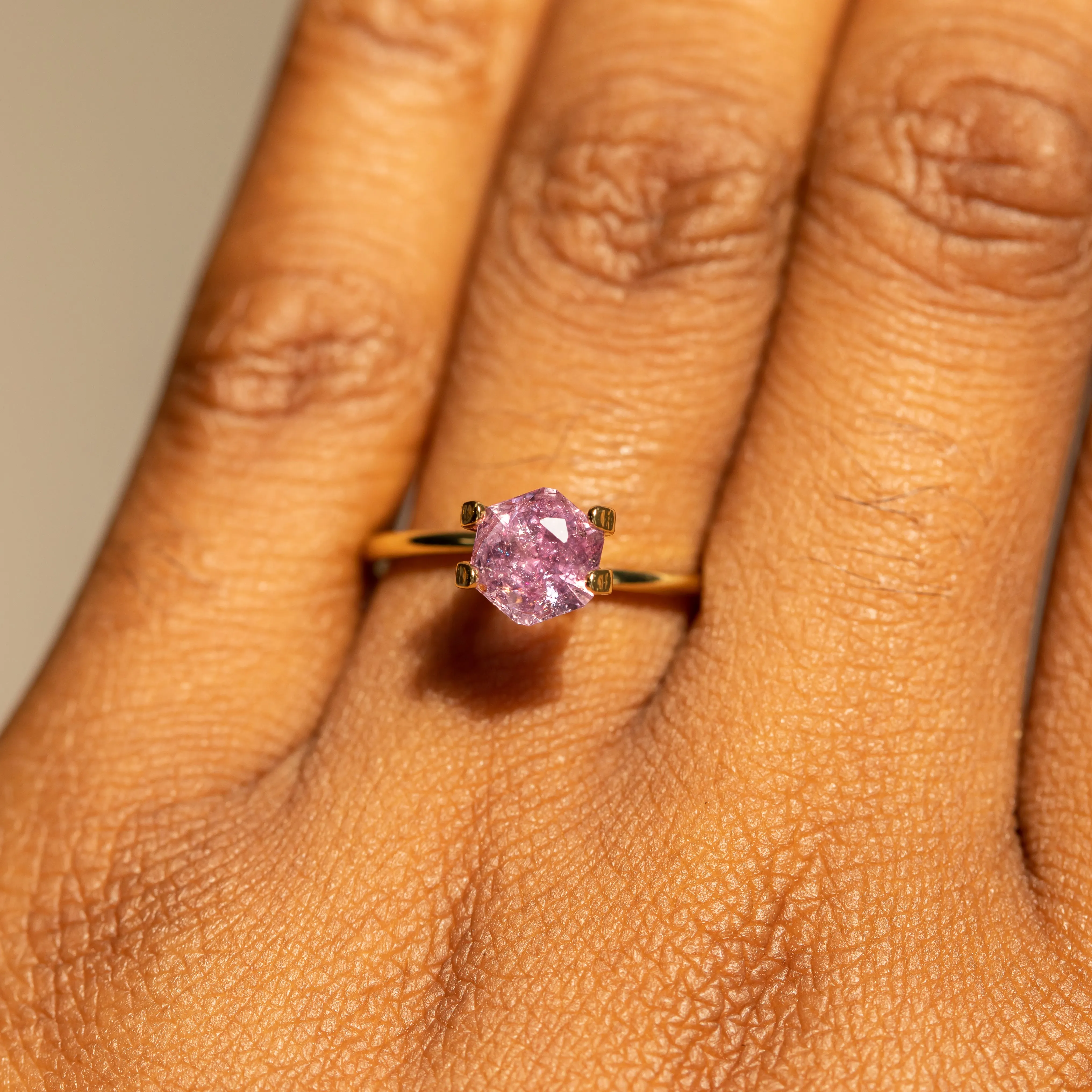 1.37CT Hexagon Montana Sapphire, Bright Raspberry Pink, 7.10x6.50x4.30MM, UNHEATED