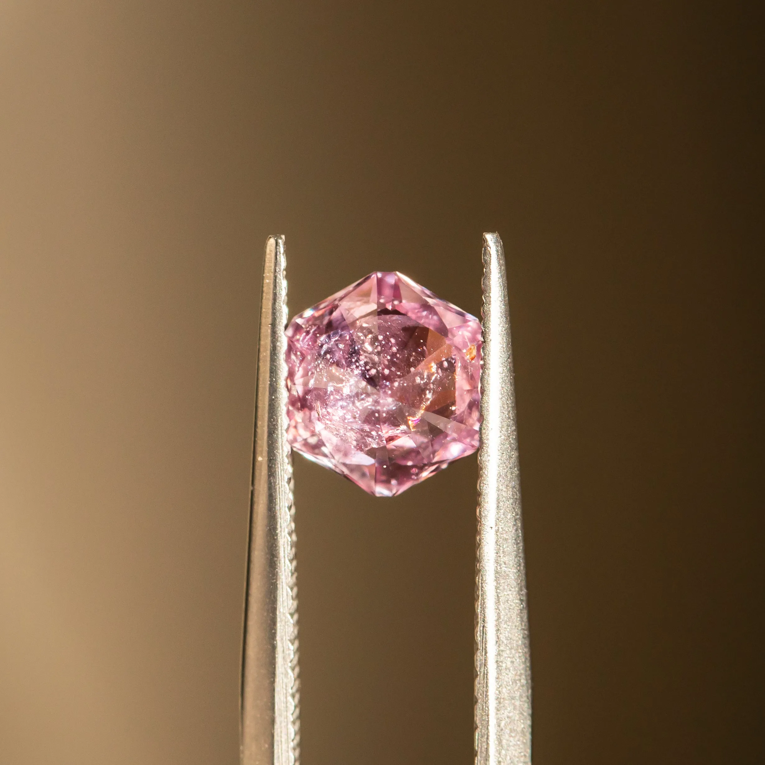 1.37CT Hexagon Montana Sapphire, Bright Raspberry Pink, 7.10x6.50x4.30MM, UNHEATED