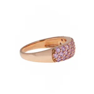 14k rose gold and pink sapphire band