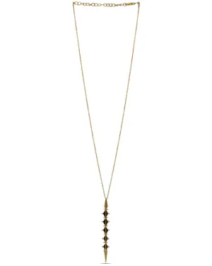 14k Yellow Gold Diamond Dagger Pendant Necklace