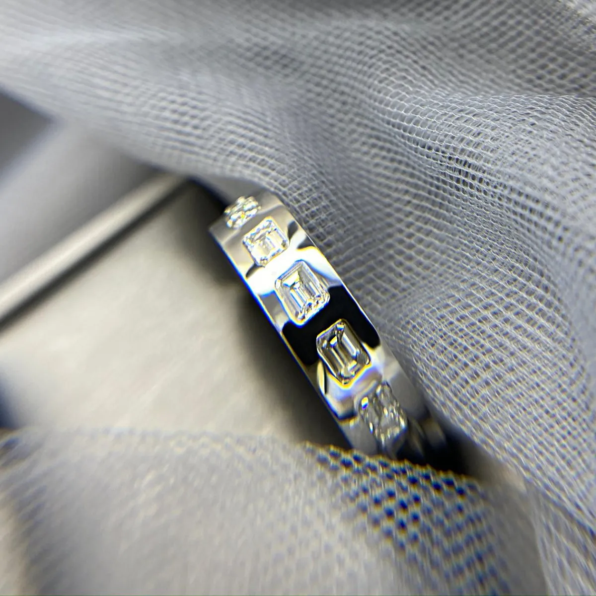 1.50 CT Emerald Cut Diamonds - Mens Wedding Band