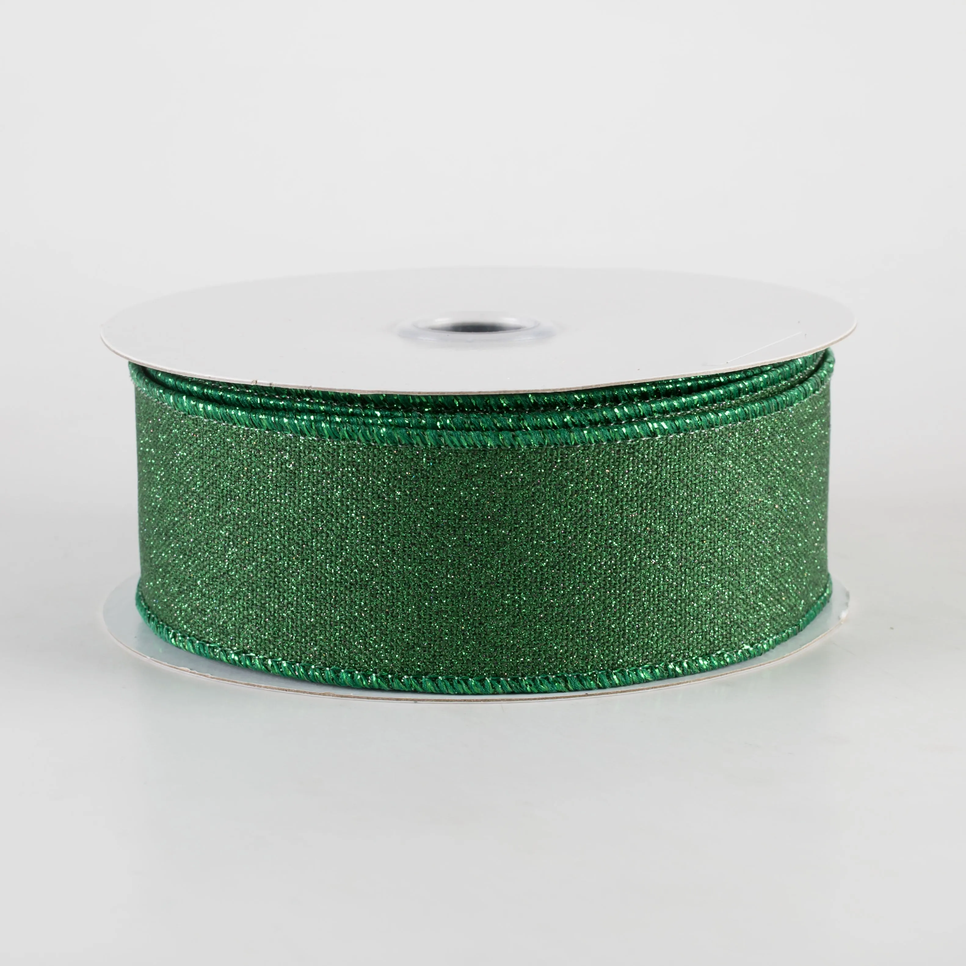 1.5" Fine Glitter on Royal Ribbon: Black & Emerald Green (10 Yards)