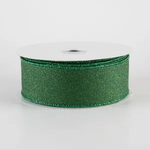 1.5" Fine Glitter on Royal Ribbon: Black & Emerald Green (10 Yards)