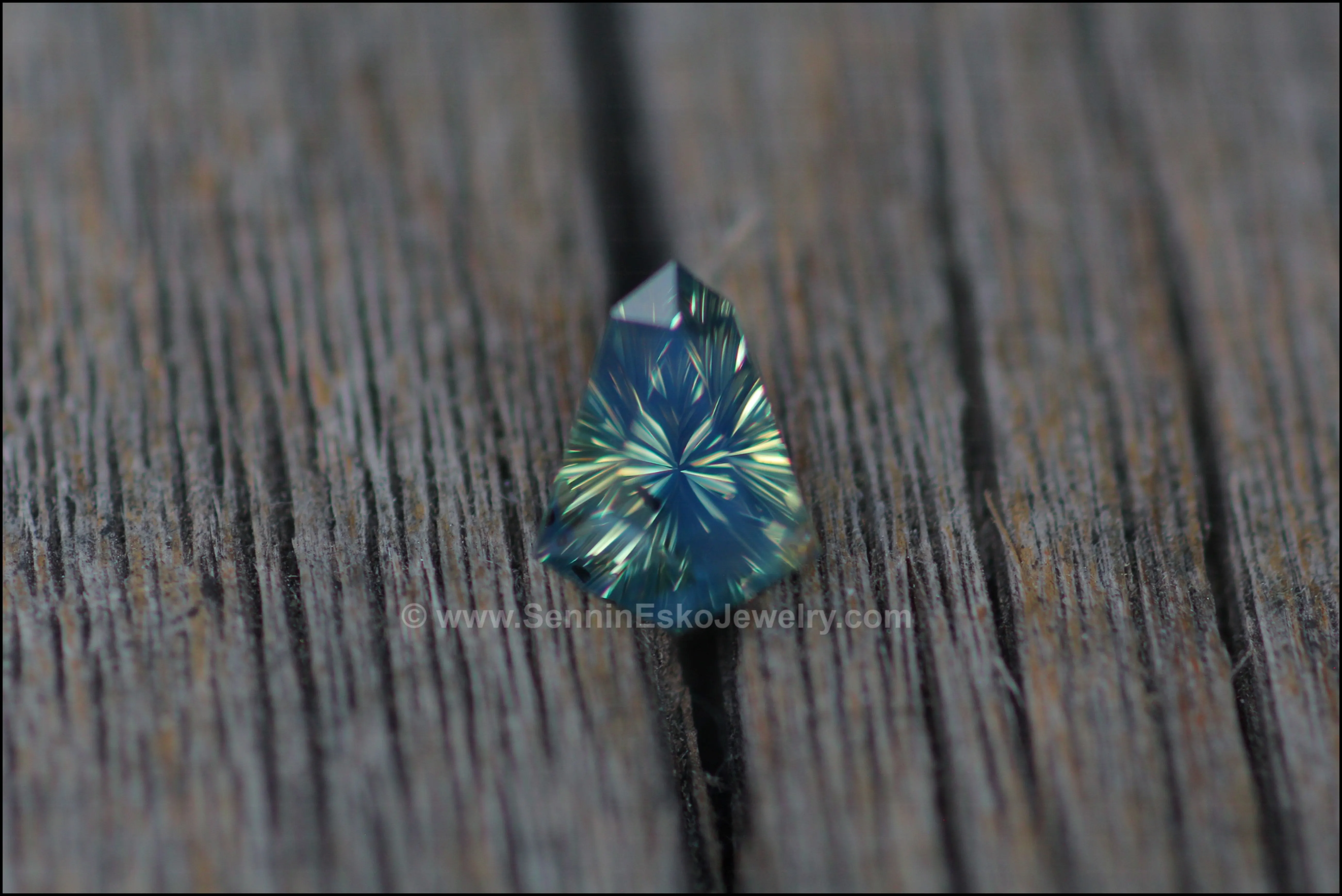 1.67ct Blue/Yellow/Green Opalescent Sapphire Kite - Fantasy Cut 9x7mm