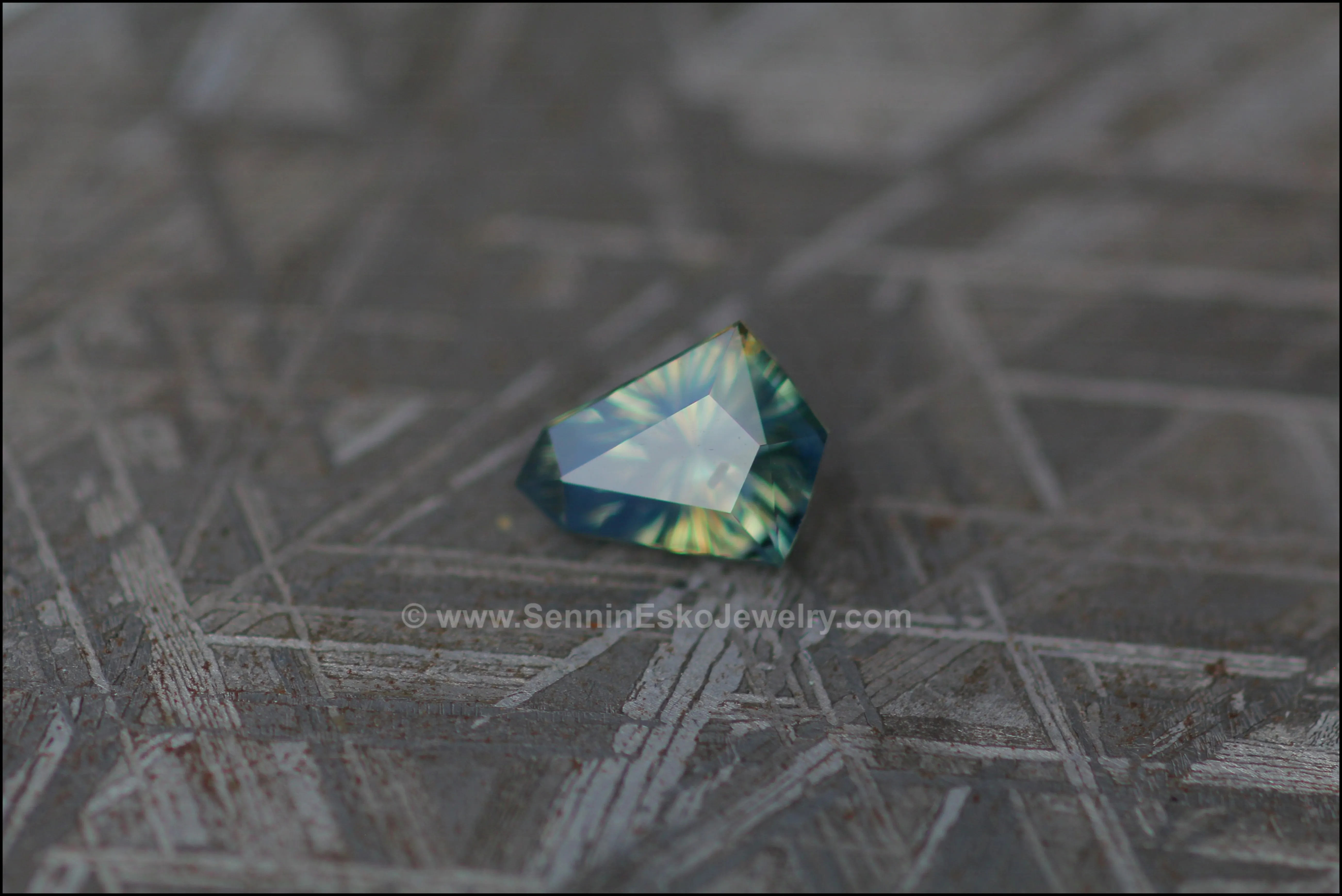 1.67ct Blue/Yellow/Green Opalescent Sapphire Kite - Fantasy Cut 9x7mm