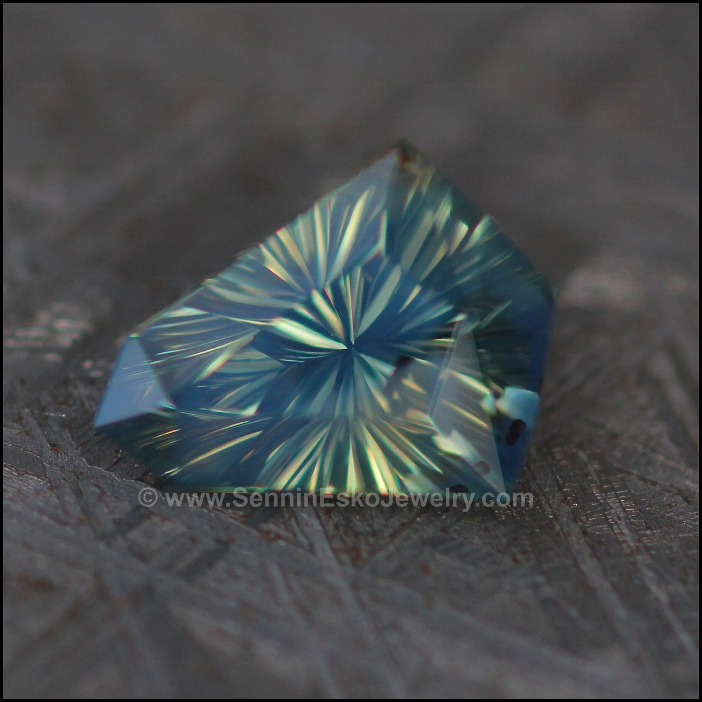 1.67ct Blue/Yellow/Green Opalescent Sapphire Kite - Fantasy Cut 9x7mm