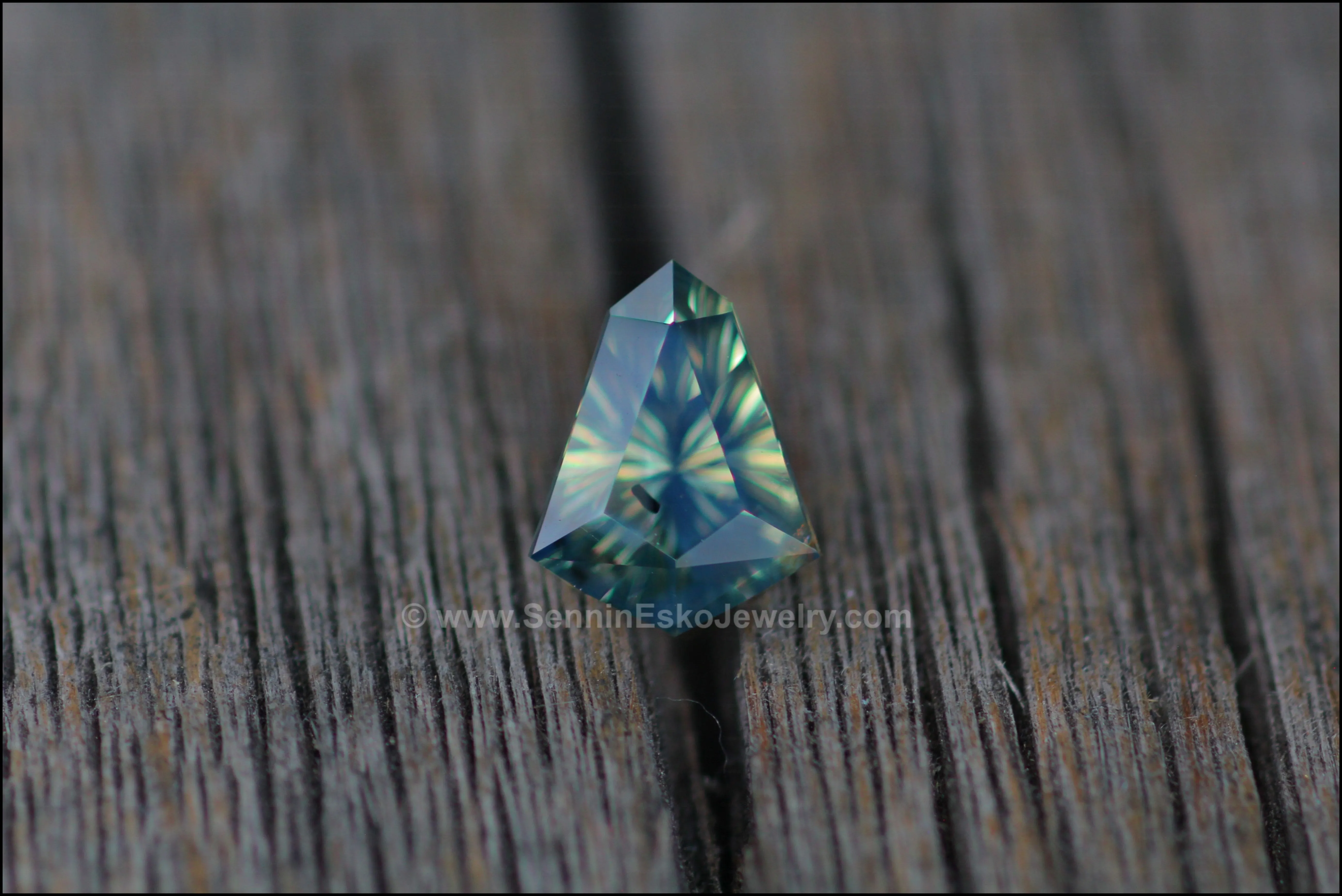 1.67ct Blue/Yellow/Green Opalescent Sapphire Kite - Fantasy Cut 9x7mm