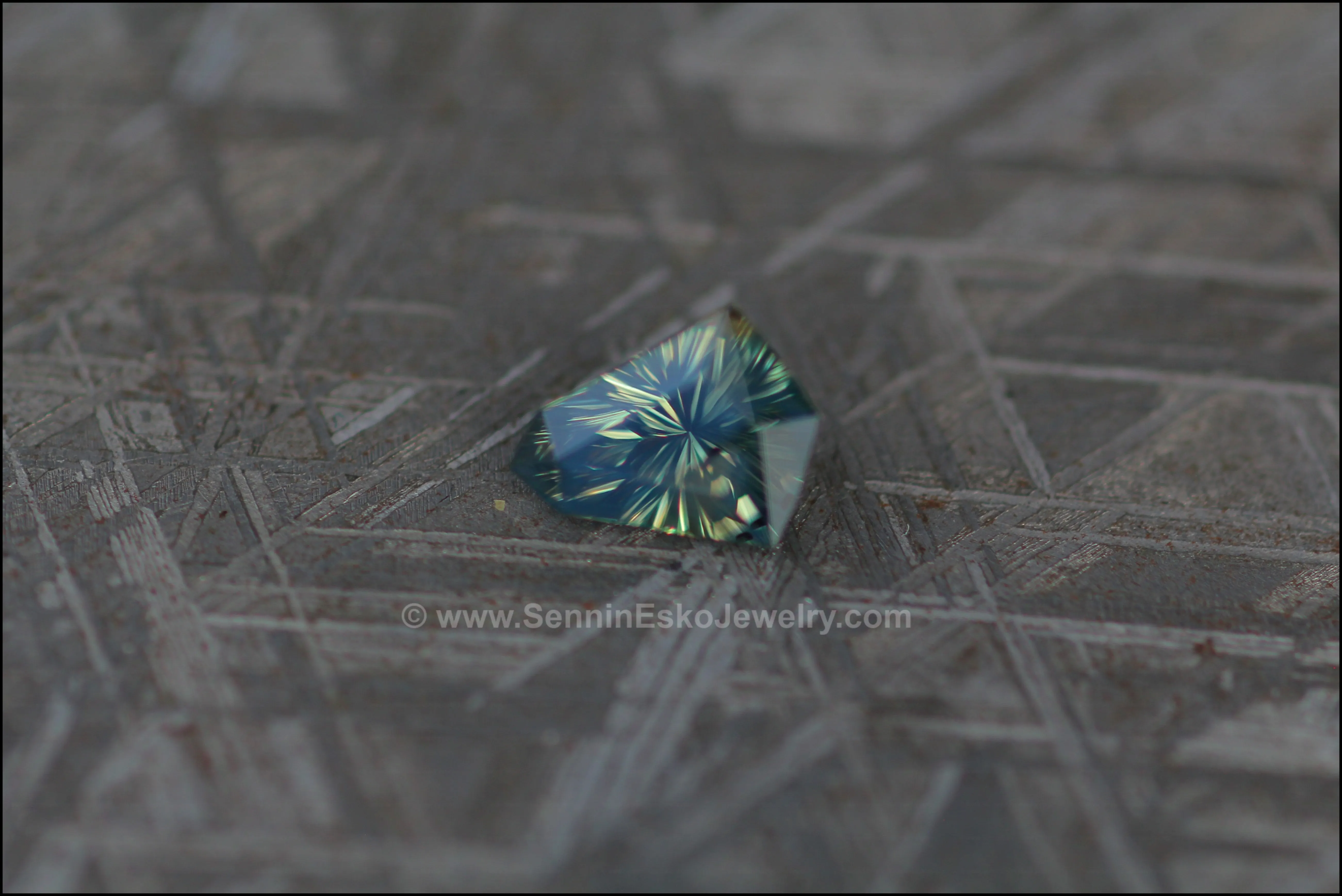 1.67ct Blue/Yellow/Green Opalescent Sapphire Kite - Fantasy Cut 9x7mm