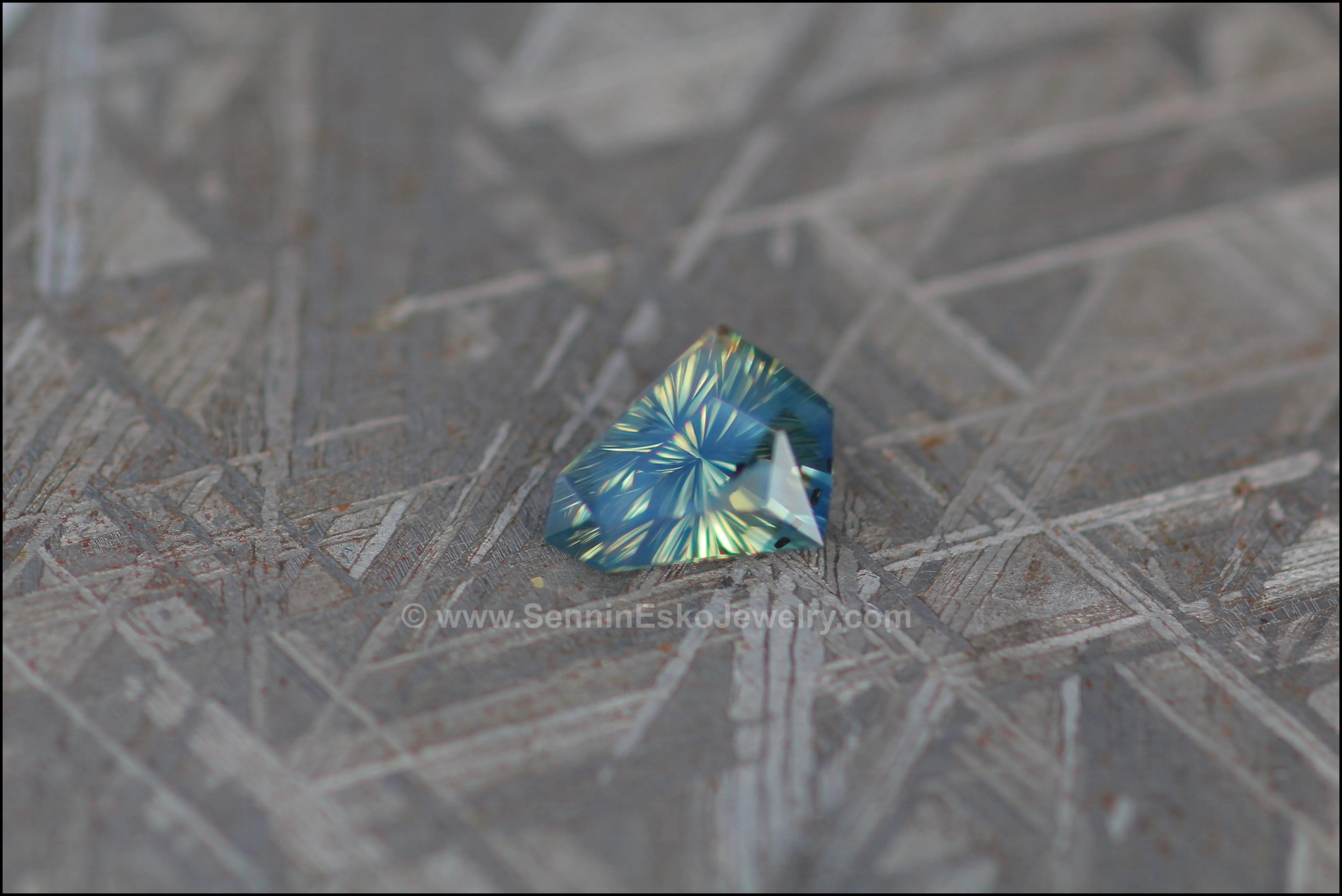 1.67ct Blue/Yellow/Green Opalescent Sapphire Kite - Fantasy Cut 9x7mm