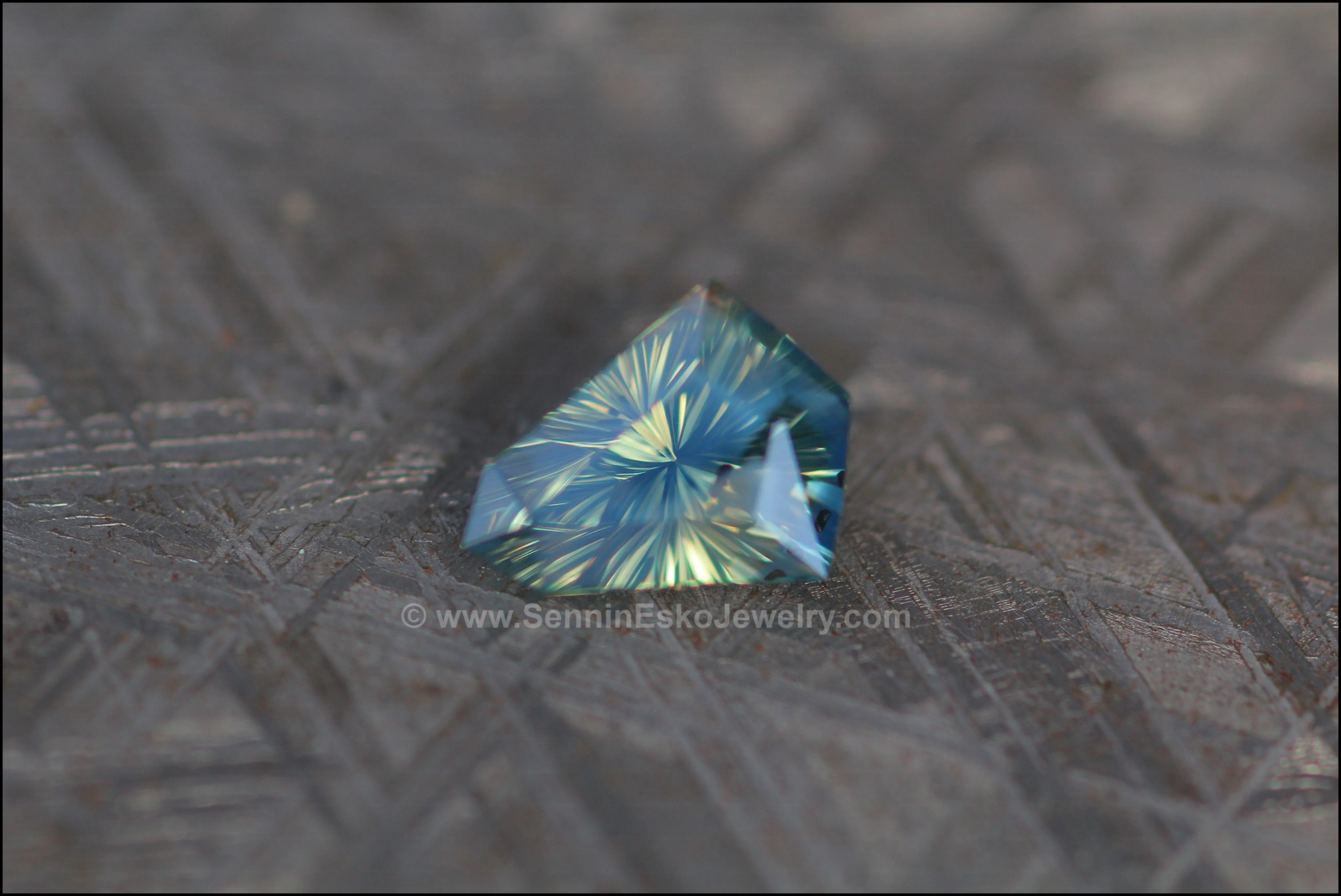 1.67ct Blue/Yellow/Green Opalescent Sapphire Kite - Fantasy Cut 9x7mm