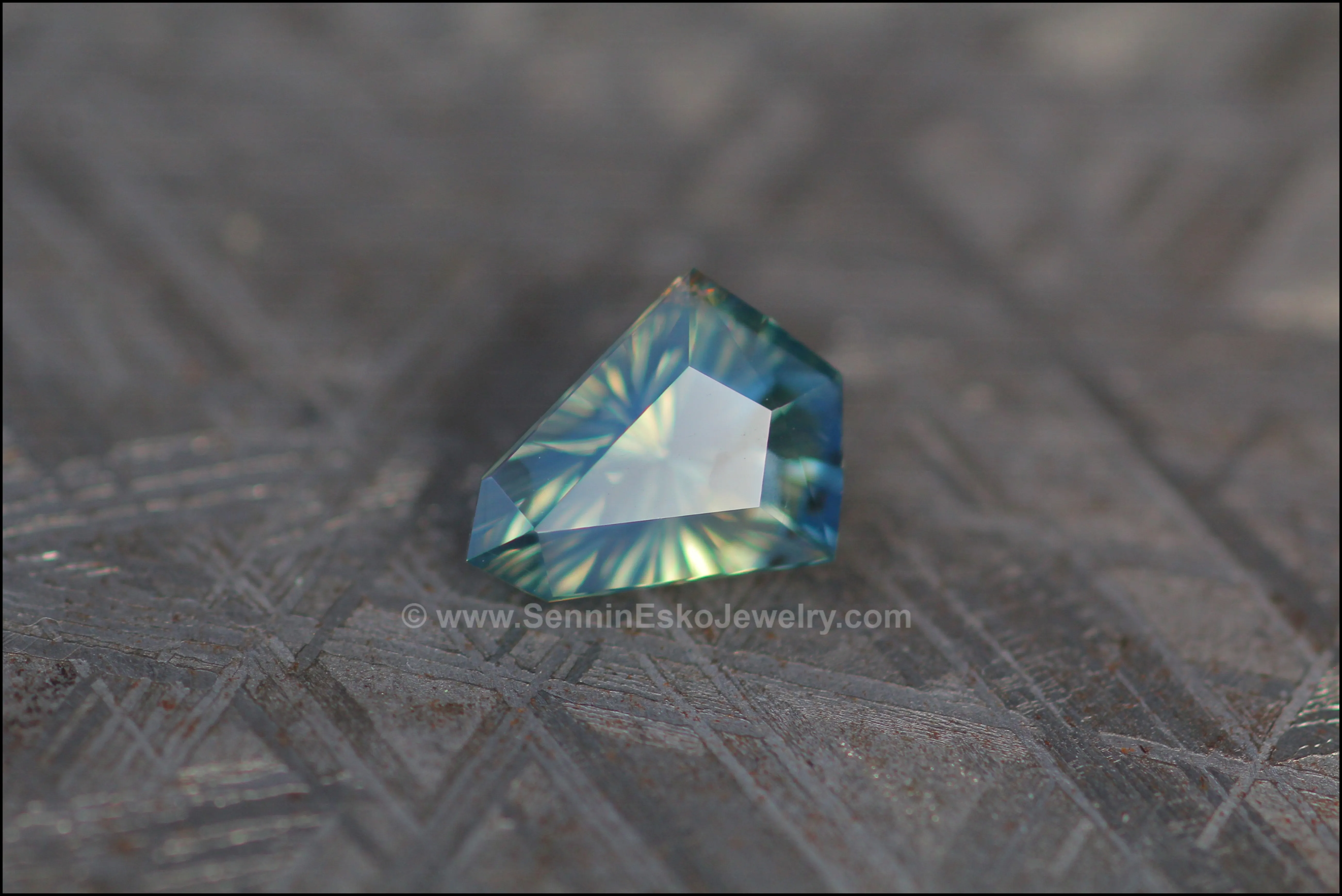 1.67ct Blue/Yellow/Green Opalescent Sapphire Kite - Fantasy Cut 9x7mm