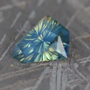 1.67ct Blue/Yellow/Green Opalescent Sapphire Kite - Fantasy Cut 9x7mm