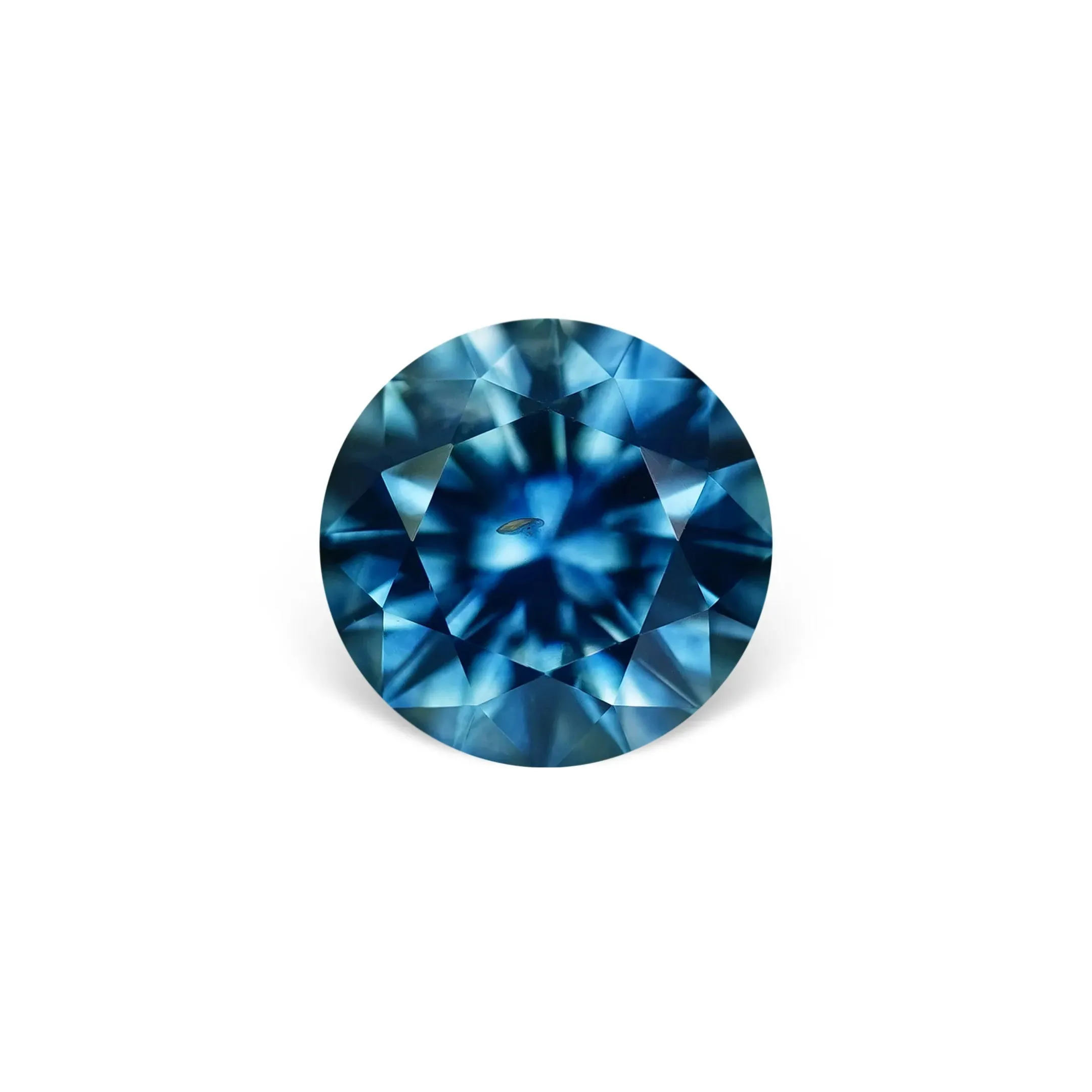 1.72CT ROUND PRECISION CUT MONTANA SAPPHIRE, OCEAN BLUE, 7MM