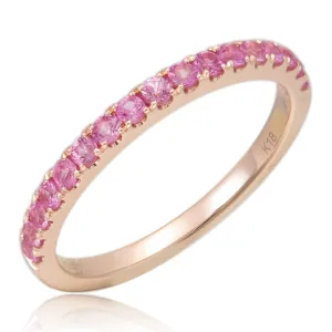 18k Gold & Pink Sapphire Stackable Ring - 0.39ct