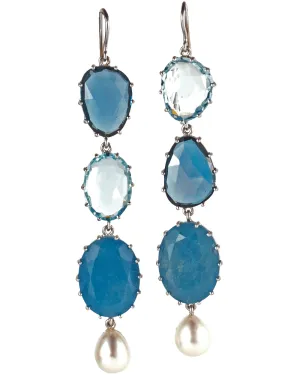 18k White Gold Aquamarine Earrings