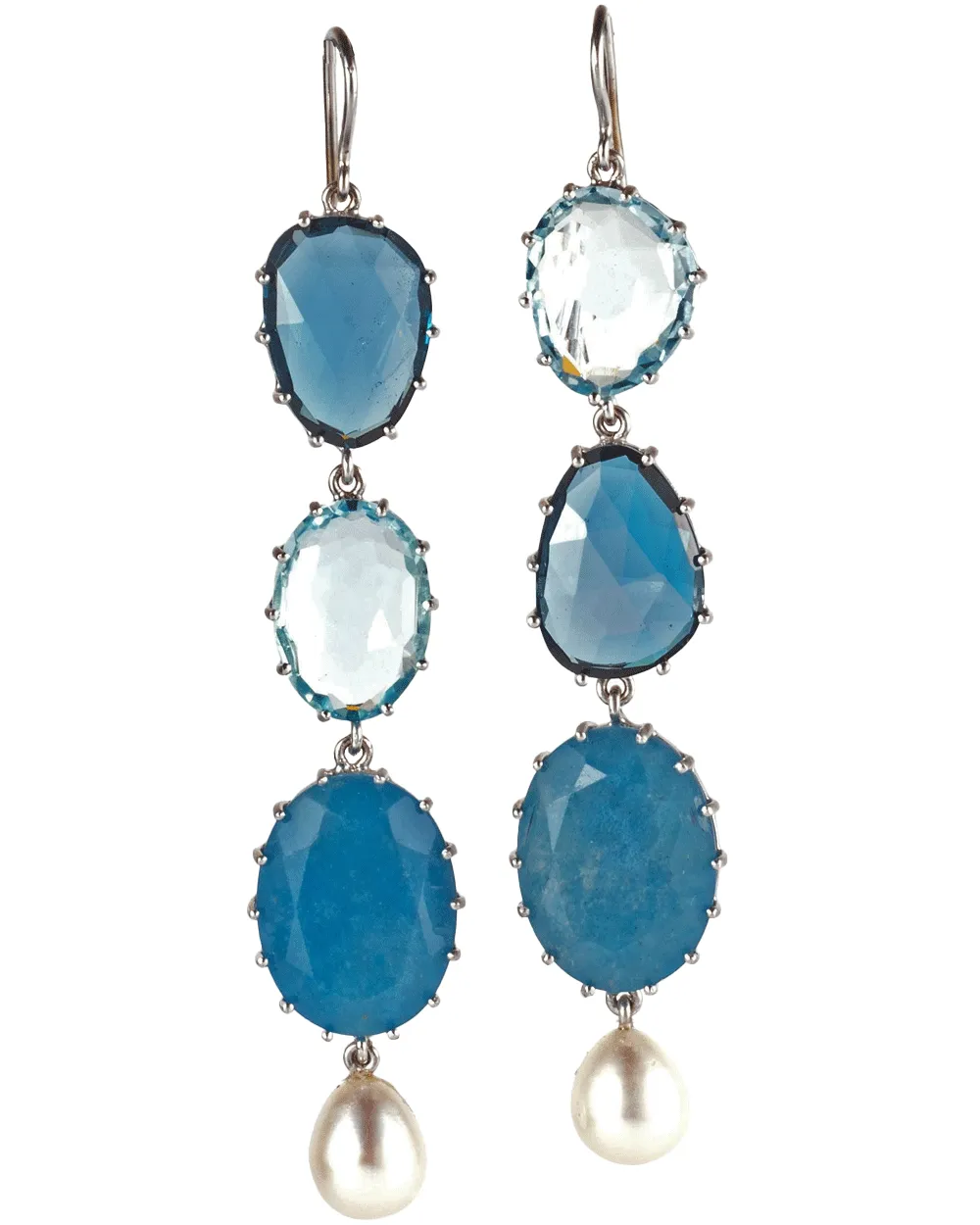 18k White Gold Aquamarine Earrings