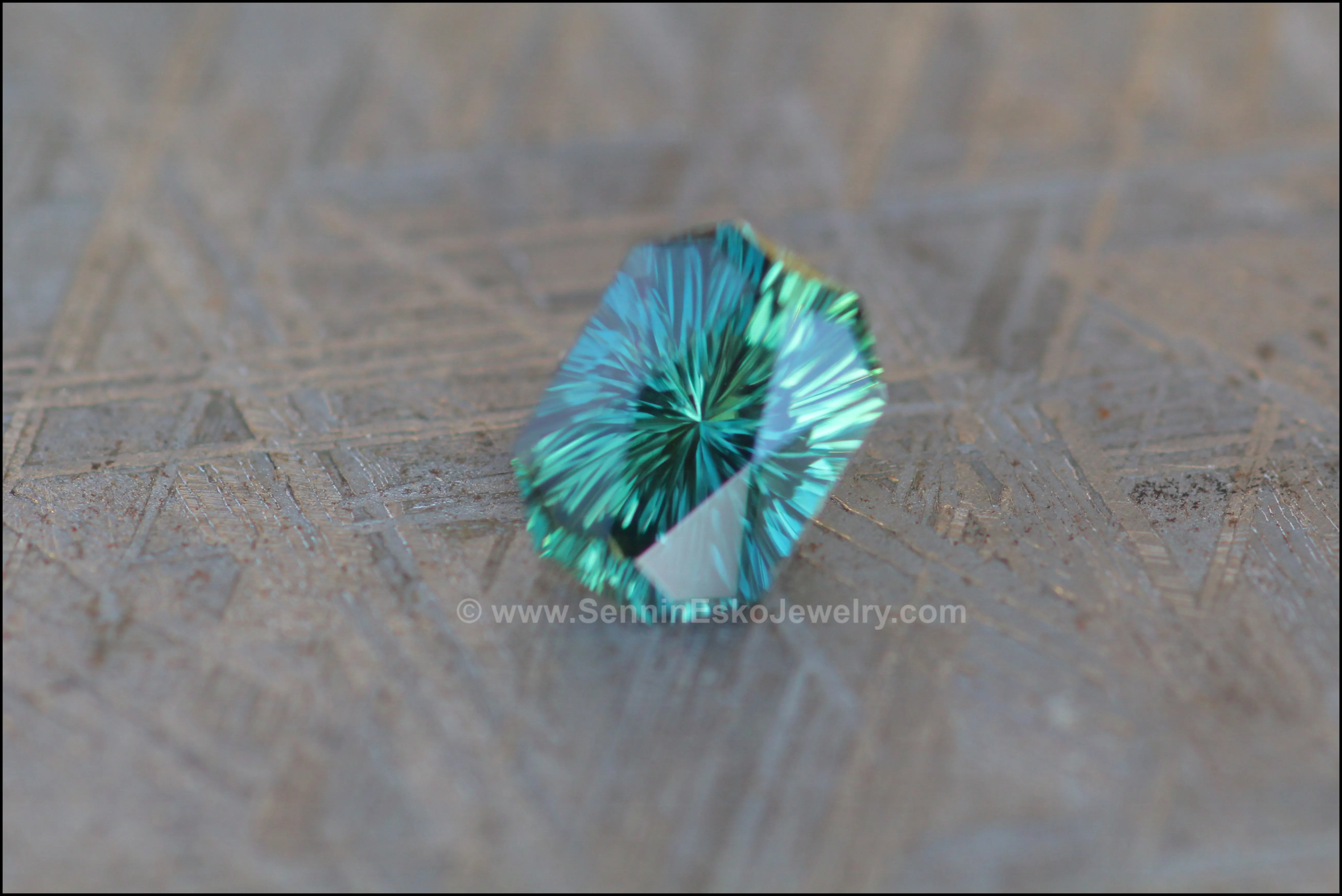 1.91 ct Bluish Green Kenyan Sapphire Octagon - Fantasy Cut - 8x6.1mm