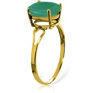 2.9 Carat 14K Solid Yellow Gold Rhapsody In Green Emerald Ring