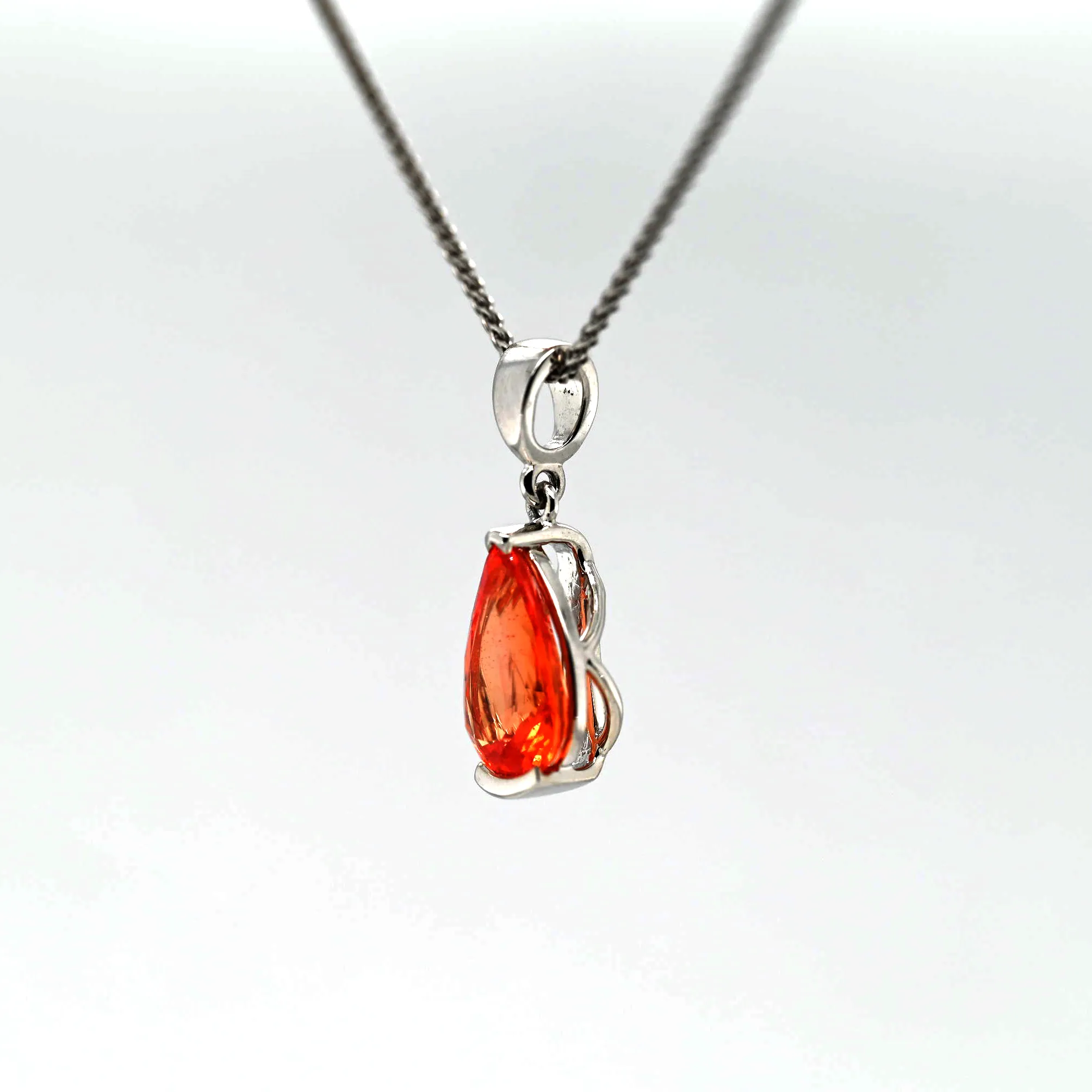 3.01CT Orange Sapphire Custom Pendant