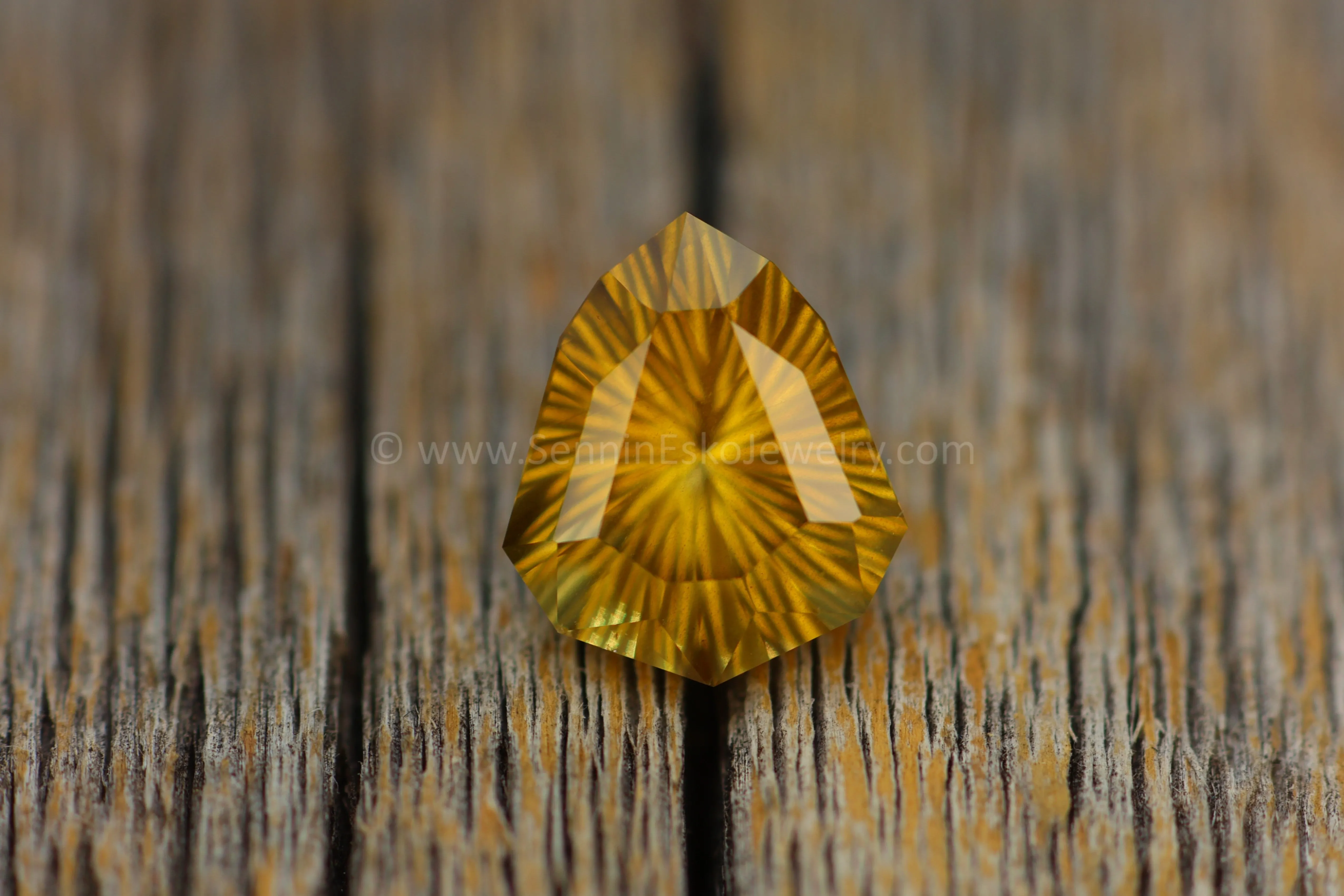 3.2 Carat Yellow Sapphire Shield - 10.4x8.8mm - Galaxy Cut