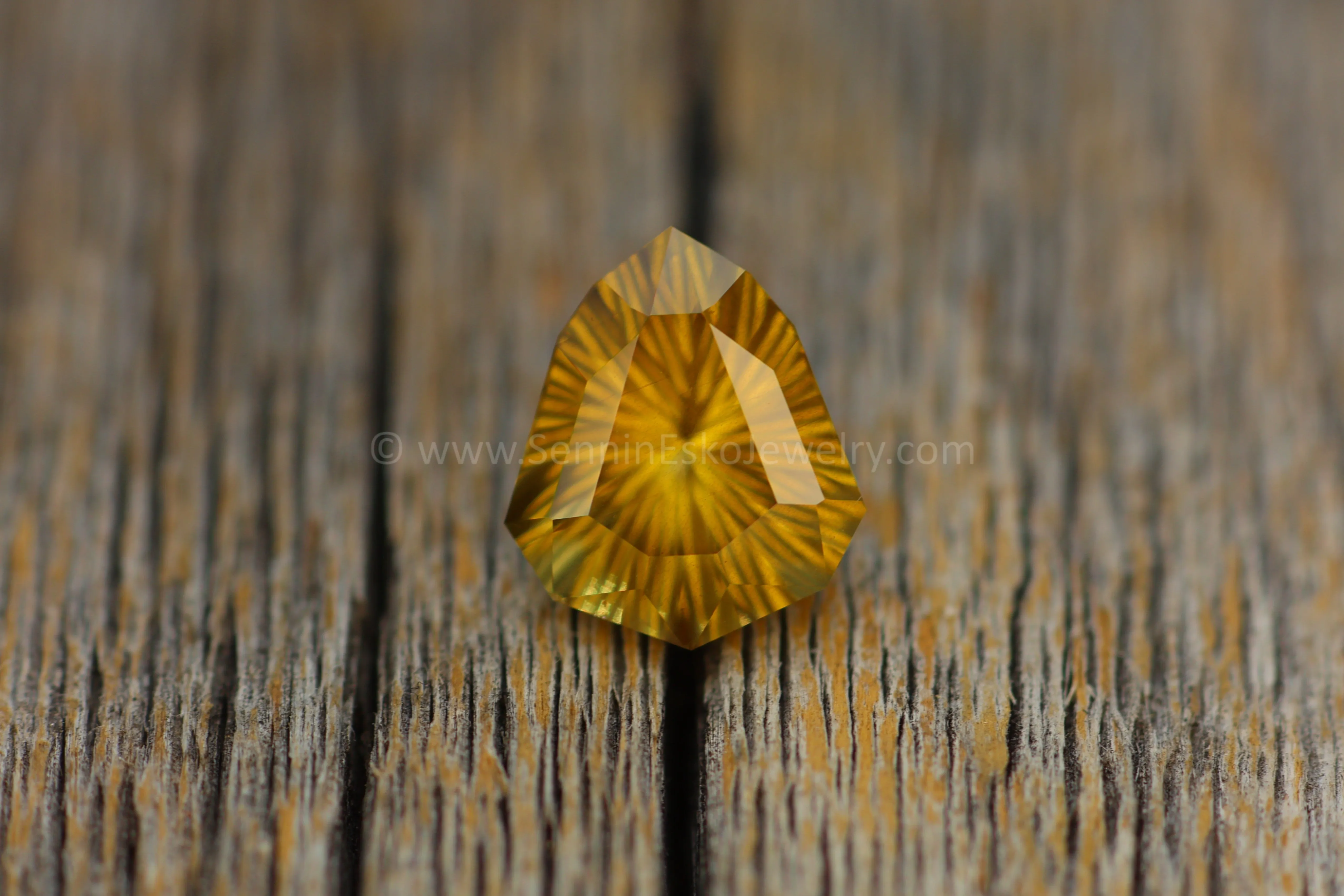 3.2 Carat Yellow Sapphire Shield - 10.4x8.8mm - Galaxy Cut