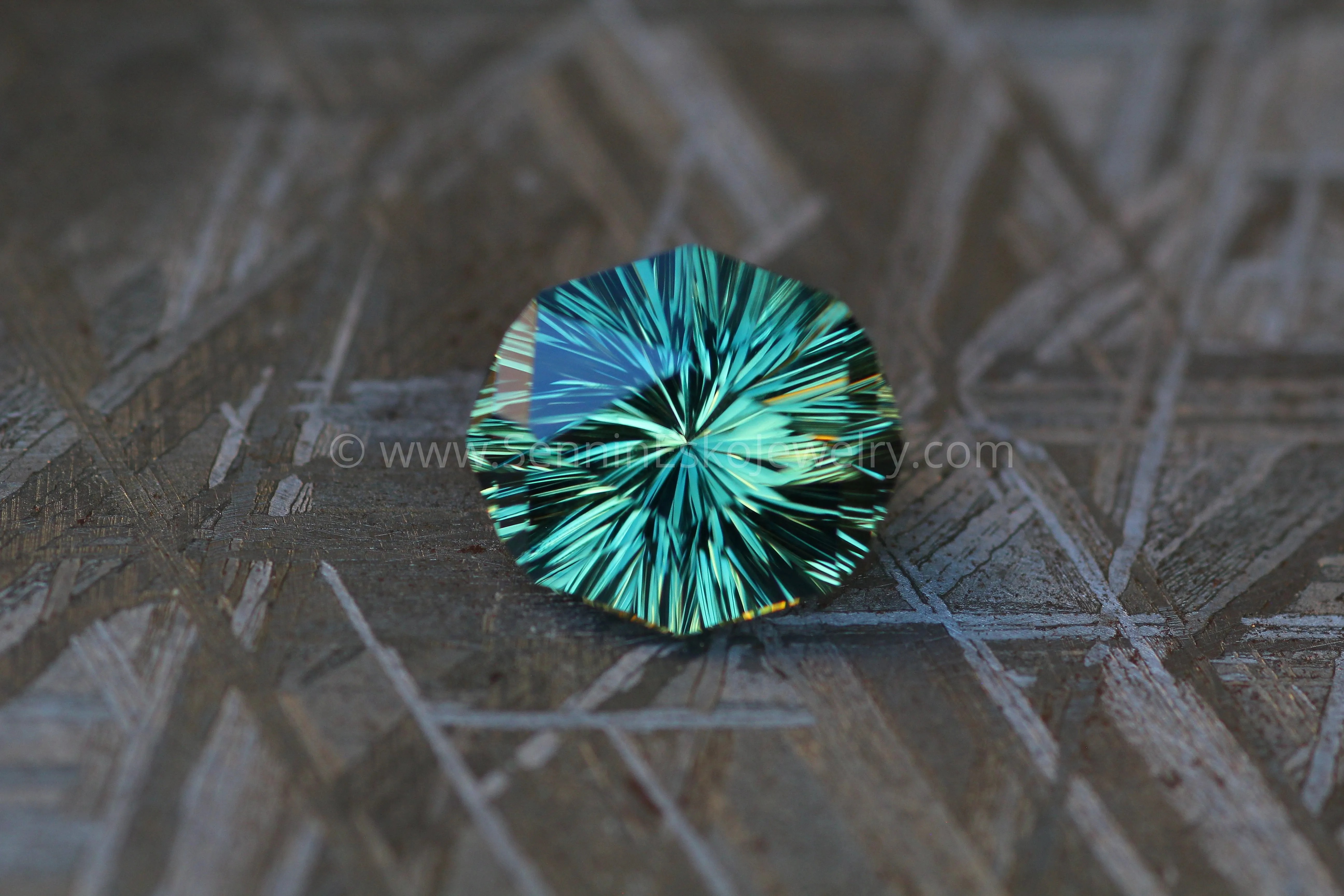 3.4 carat Bluish Green & Yellow Parti Sapphire - Fantasy Cut, 10x9mm