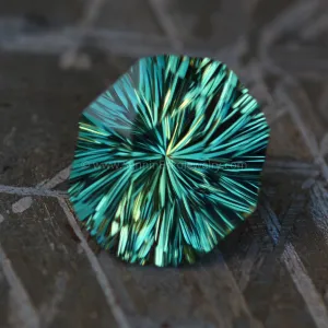 3.4 carat Bluish Green & Yellow Parti Sapphire - Fantasy Cut, 10x9mm