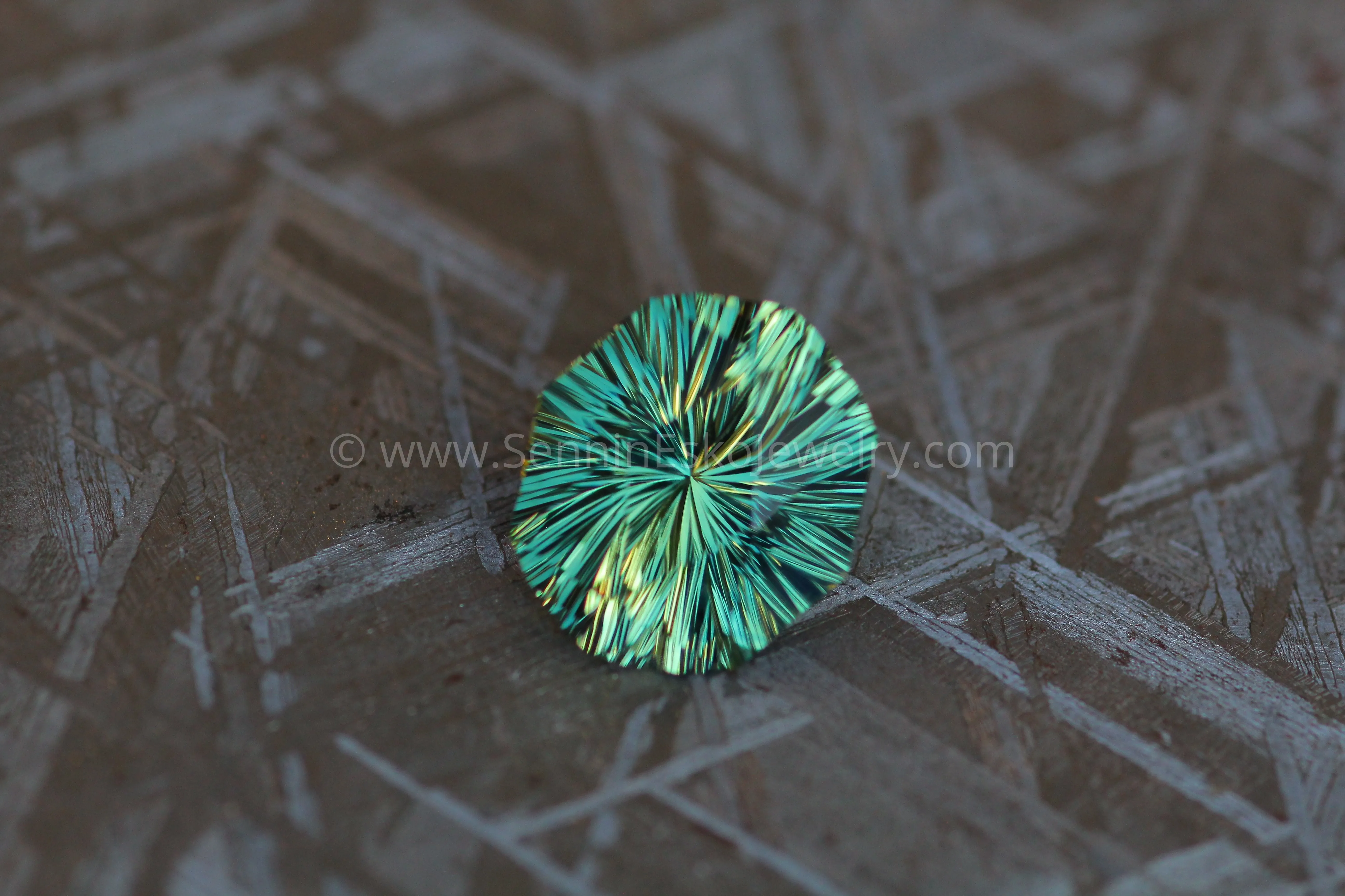 3.4 carat Bluish Green & Yellow Parti Sapphire - Fantasy Cut, 10x9mm