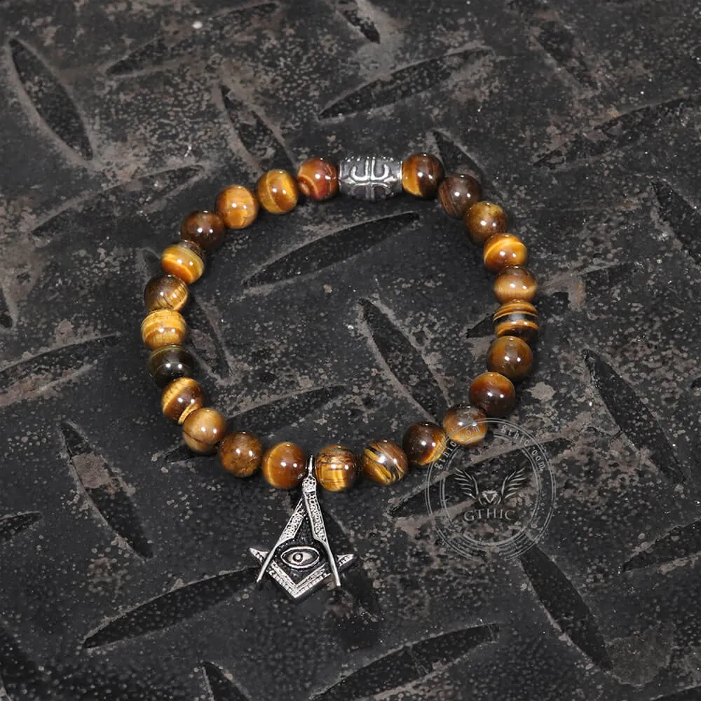 AG Tiger Eye Stone Stainless Steel Bracelet