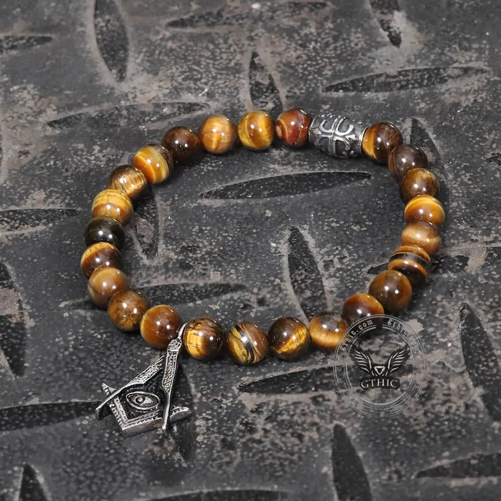 AG Tiger Eye Stone Stainless Steel Bracelet