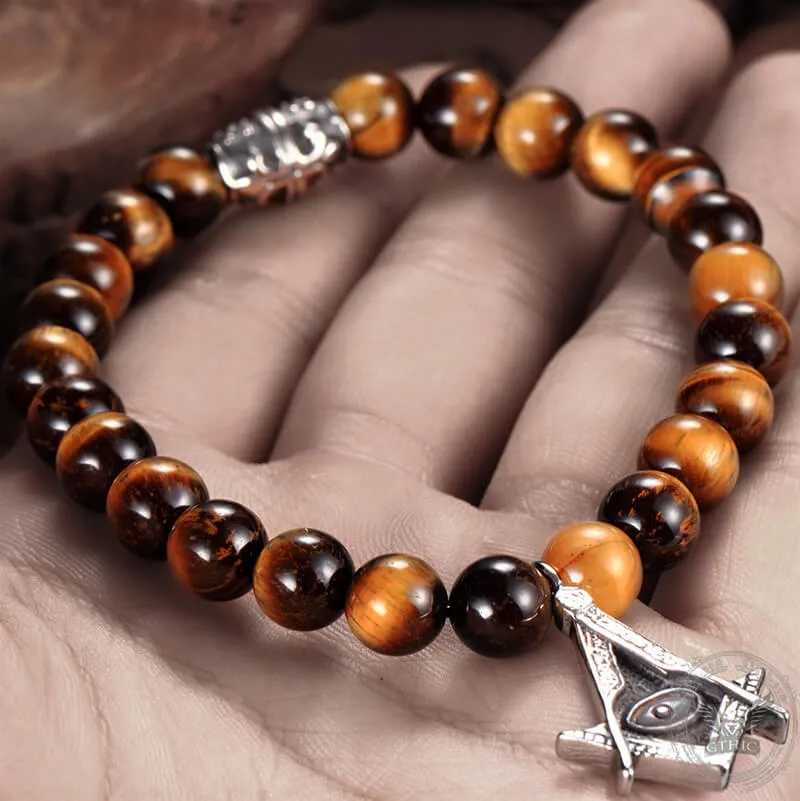 AG Tiger Eye Stone Stainless Steel Bracelet