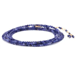 Anne Sportun Sodalite Blue Beaded Wrap Bracelet & Necklace 34" B098G-SOD