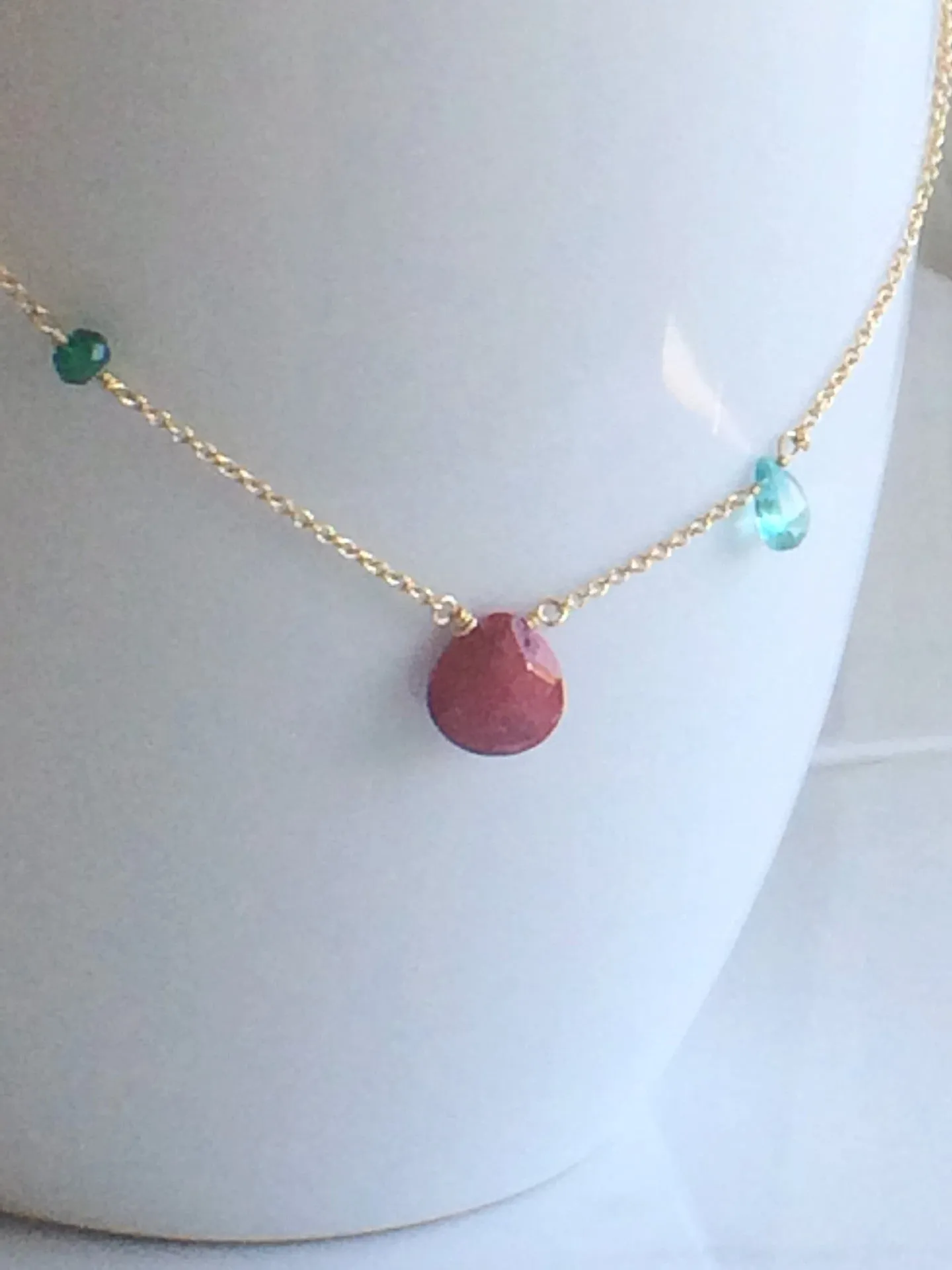 Asymmetric Ruby Necklace