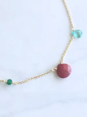 Asymmetric Ruby Necklace