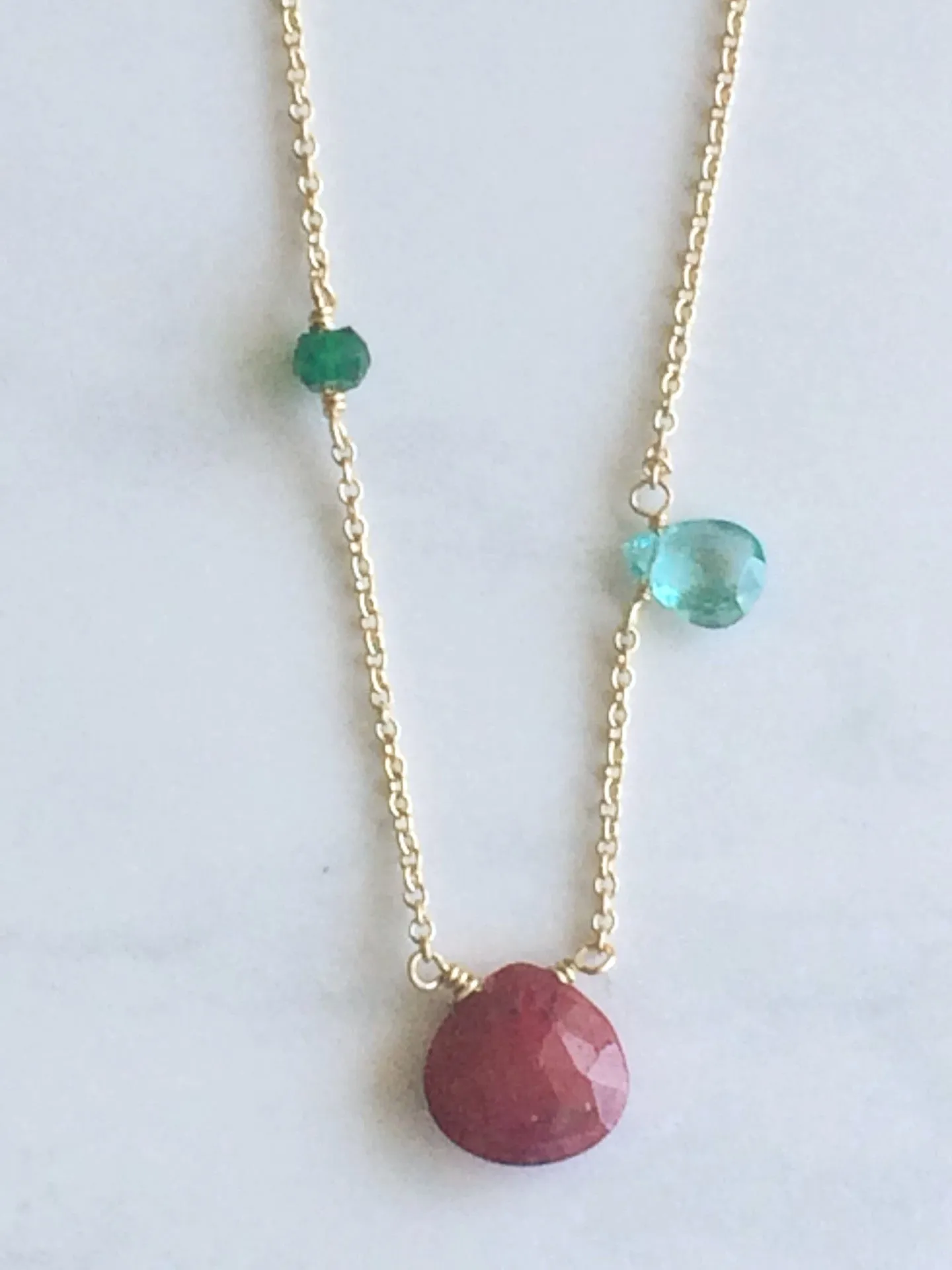 Asymmetric Ruby Necklace