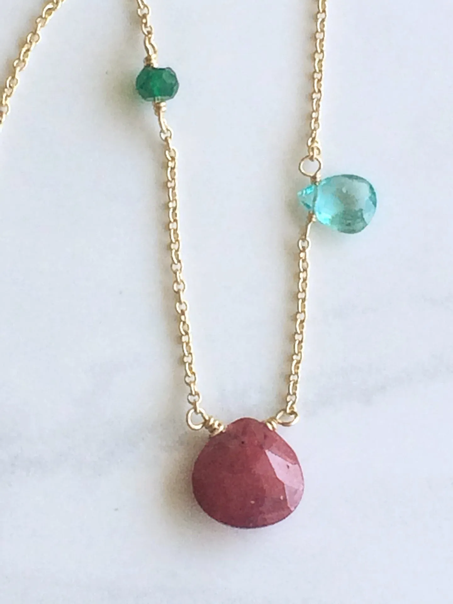 Asymmetric Ruby Necklace