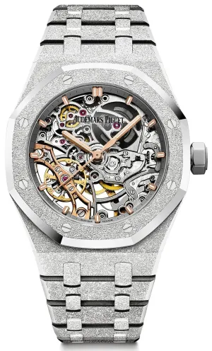 Audemars Piguet ROYAL OAK DOUBLE BALANCE WHEEL OPENWORKED Frosted Skeleton 37mm (Ref # 15466BC.GG.1259BC.01)