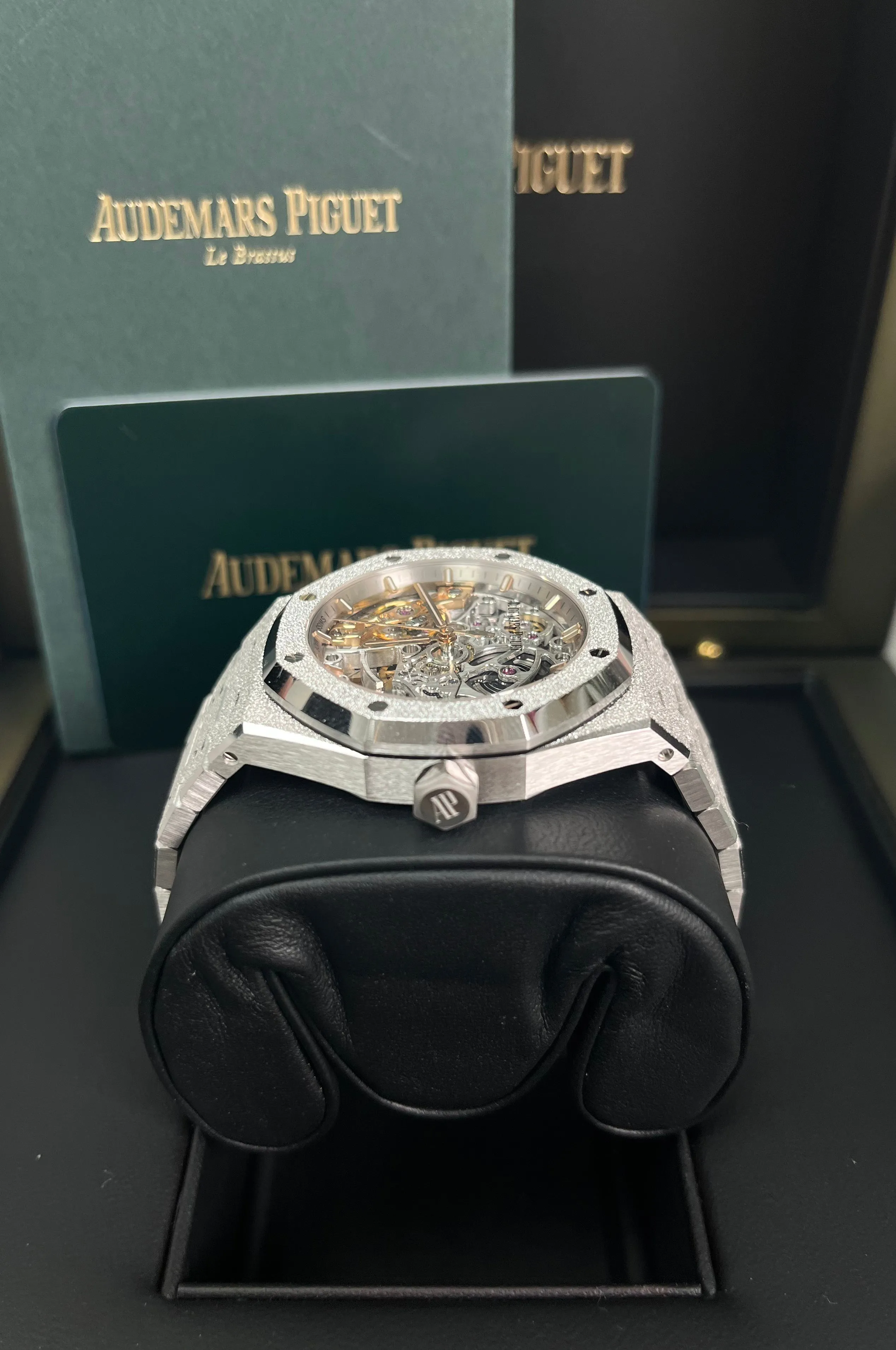 Audemars Piguet ROYAL OAK DOUBLE BALANCE WHEEL OPENWORKED Frosted Skeleton 37mm (Ref # 15466BC.GG.1259BC.01)