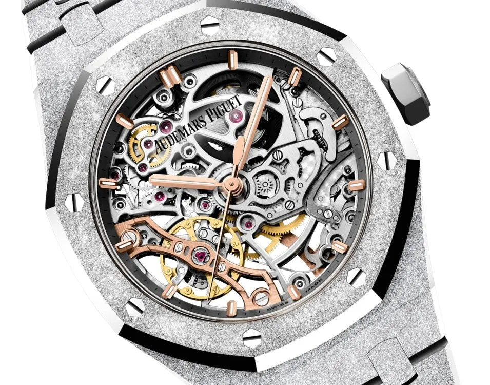 Audemars Piguet ROYAL OAK DOUBLE BALANCE WHEEL OPENWORKED Frosted Skeleton 37mm (Ref # 15466BC.GG.1259BC.01)