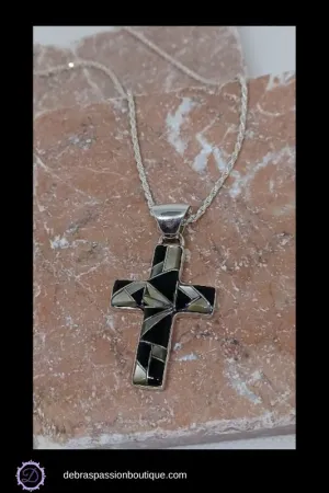 Believe In Me Cross Pendant Necklace - Black Onyx